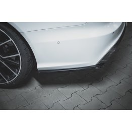 Накладки сплиттеры боковые на задний бампер на Audi RS6 C7